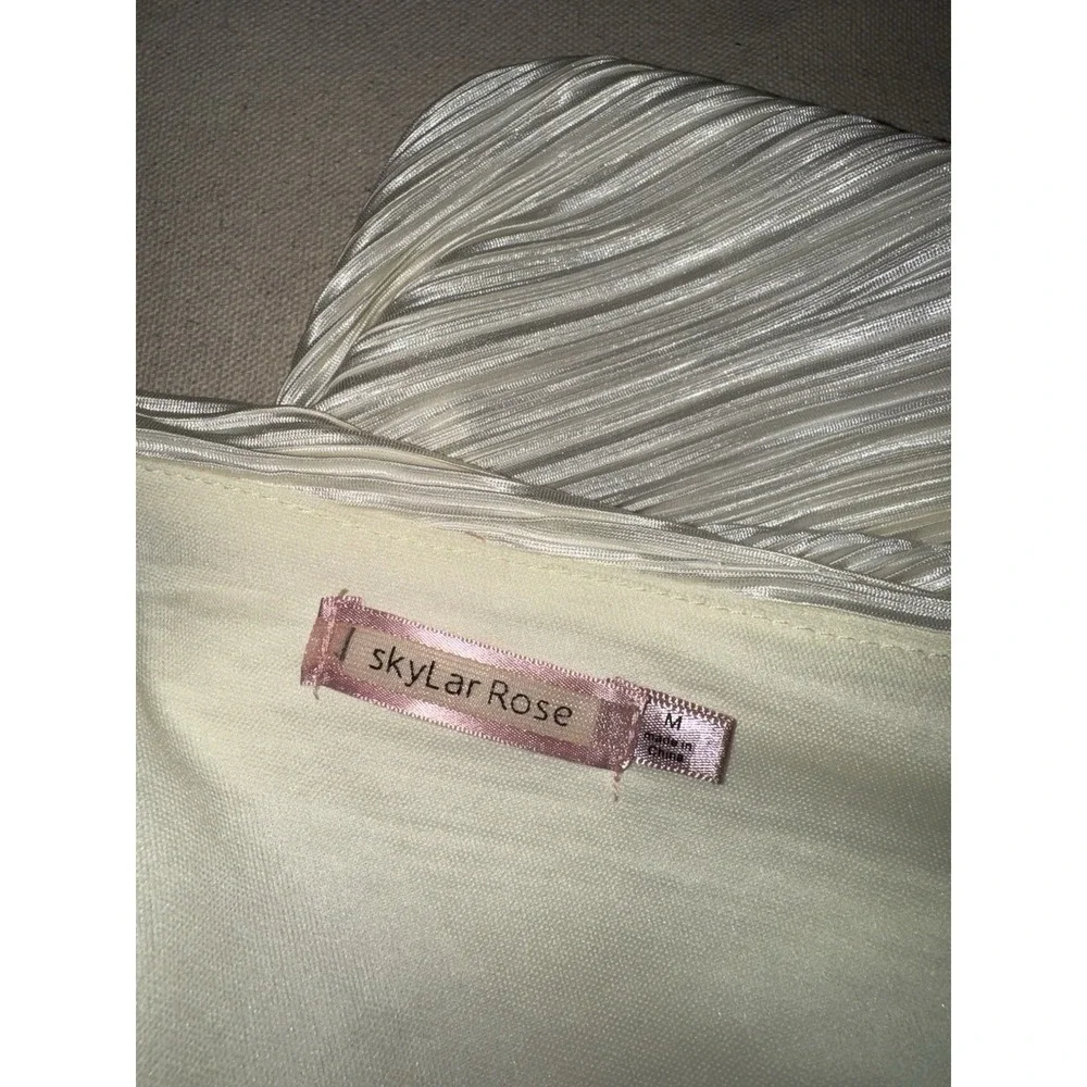 Skylar Rose ASOS Women's M Cream Set Outfit One Shoulder Top‎ Wide Leg Pants